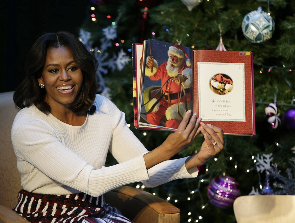 Michelle Obama visita a los niños de un hospital de Washington