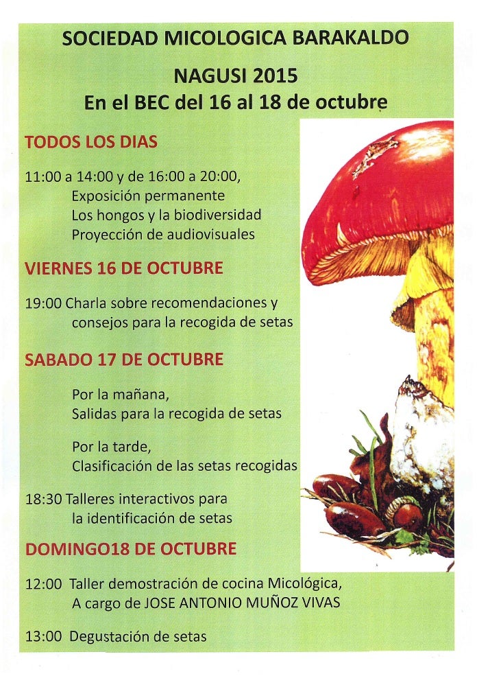 Ferias micológicas del fin de semana del 16 de octubre