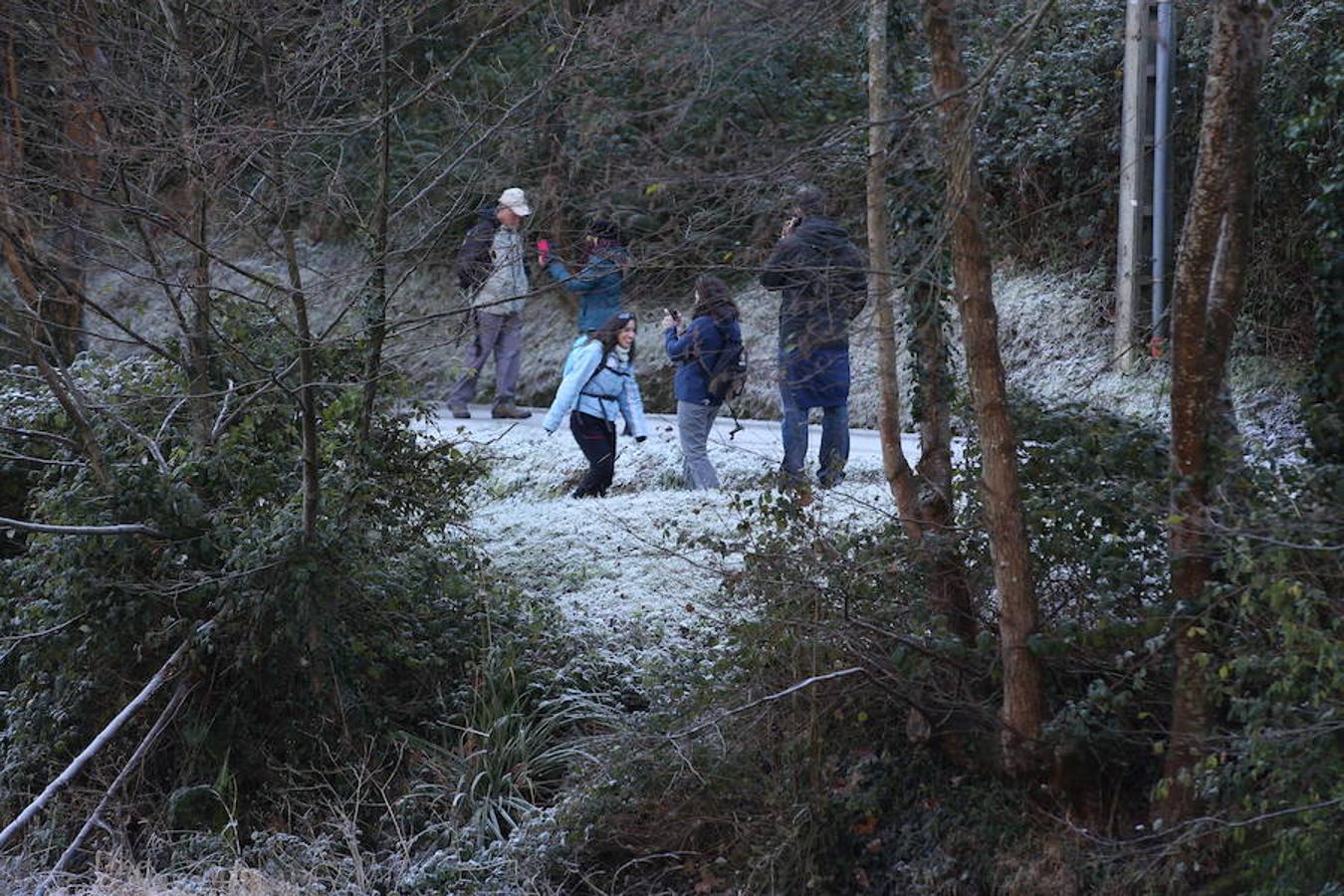 Así de fría estaba la mañana en El Regato y en Otxandio