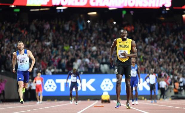 Bolt se rompe en su despedida