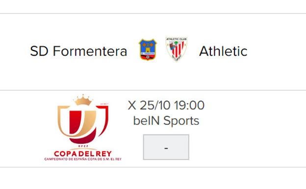 Formentera - Athletic: horario y TV