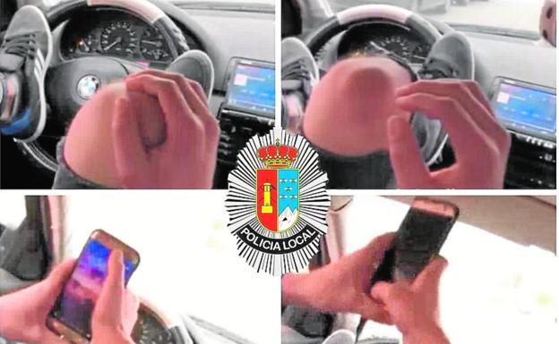 Ante el juez por conducir con los pies mientras manejaba el móvil con las manos