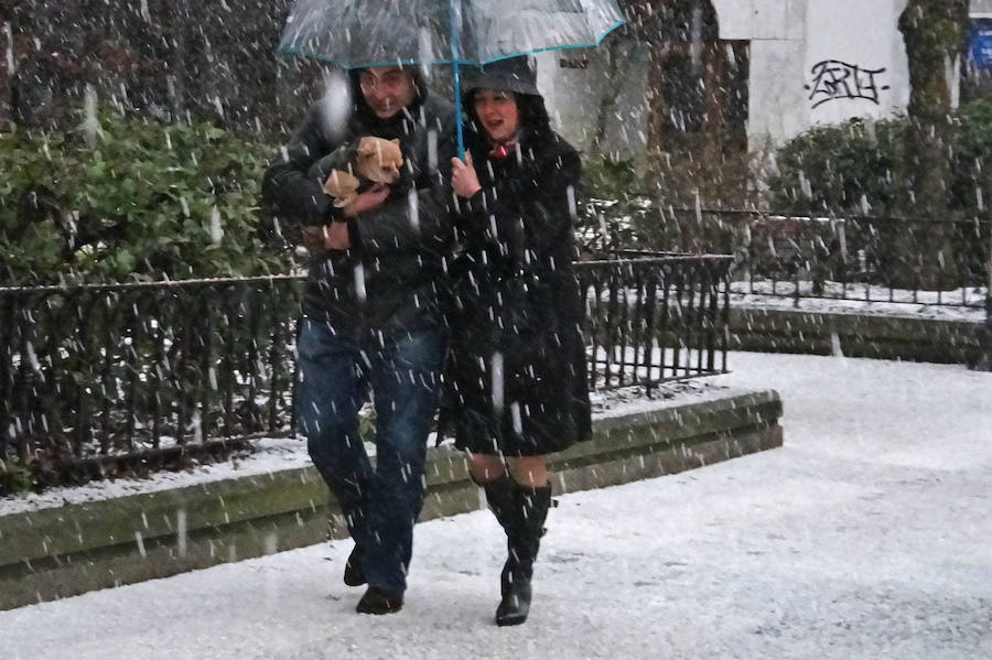 Otra granizada vuelve a cubrir Vitoria de hielo