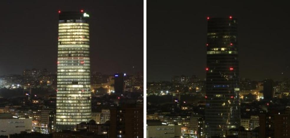 La Torre Iberdrola, el Guggenheim, San Mamés... Bilbao se suma al apagón mundial contra el cambio climático