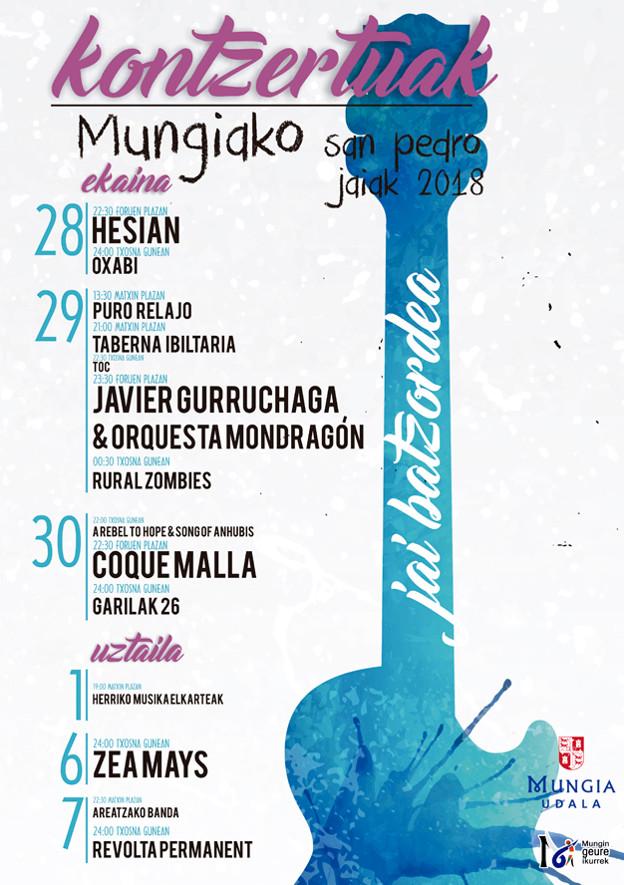 Conciertos de las fiestas de Mungia: San Pedro 2018