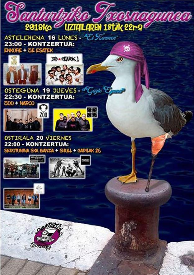 Fiestas de 'El Carmen' 2018 en Santurtzi: Conciertos en las txosnas
