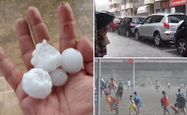Galerna y granizos como pelotas de golf