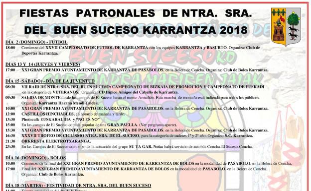 Programa de fiestas Carranza 2018: Nuestra Señora del Buen Suceso