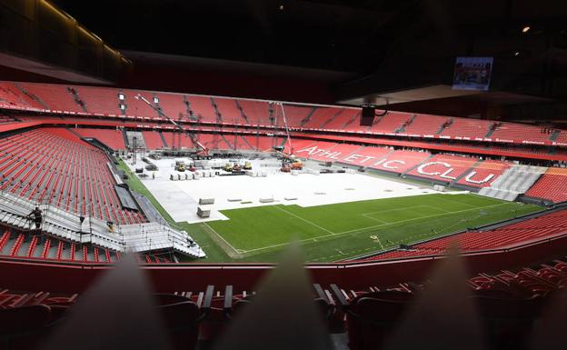 San Mamés se prepara ya para el gran acontecimiento musical del sábado con motivo de los MTV