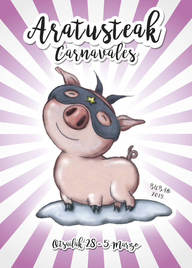 Los seis carteles finalistas del Carnaval de Bilbao 2019