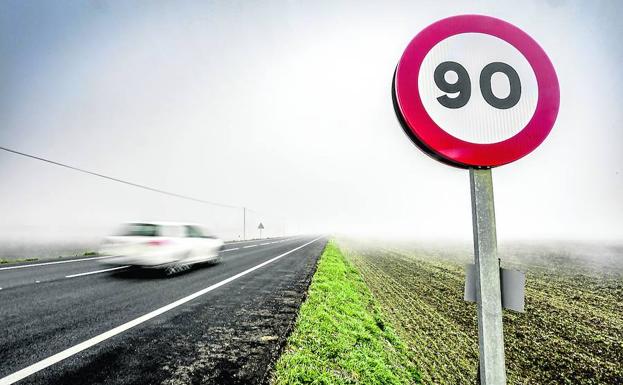 Las carreteras con reducción a 90 en Álava apenas registran el 13% de los accidentes