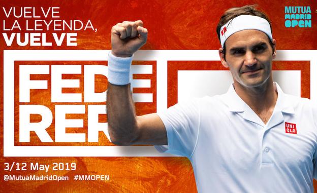 Roger Federer disputará el Mutua Madrid Open