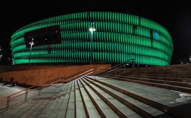 San Mamés se tiñe de verde para celebrar San Patricio