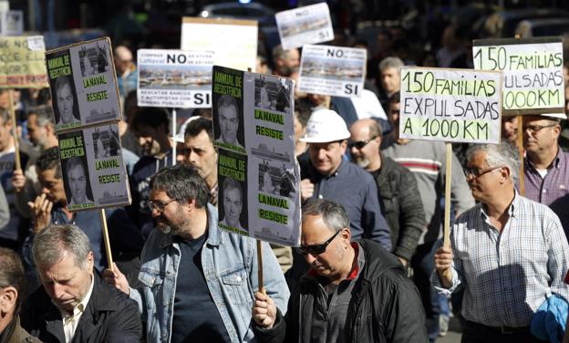 Los trabajadores de La Naval se manifestarán el 6 de abril en Bilbao contra el cierre del astillero