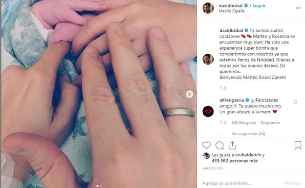 Bisbal abre su corazón y pregona su paternidad