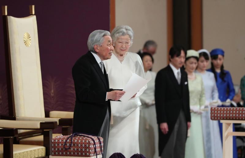 La ceremonia de la abdicación del emperador Akihito, en imágenes