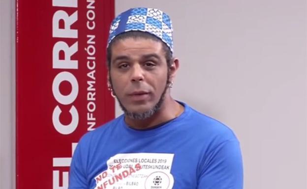 Así ha pedido el voto Samir Lahdou (Ganemos Goazen)