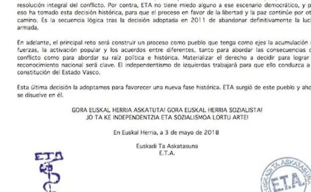 Cae la voz del fin de ETA