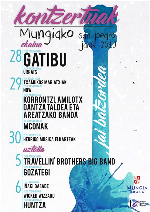 Conciertos de las fiestas de Mungia 2019: San Pedro Jaiak