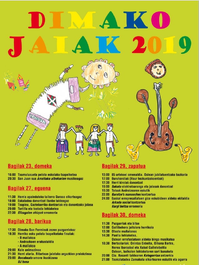 Dimako Jaiak 2019: programa de fiestas de Dima