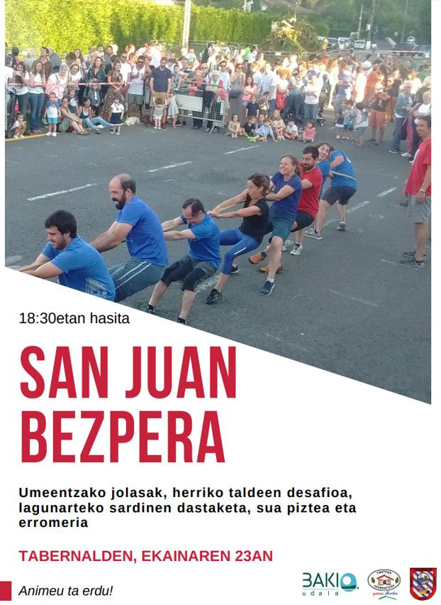 Programa de fiestas de Bakio 2019: San Juan Bezpera