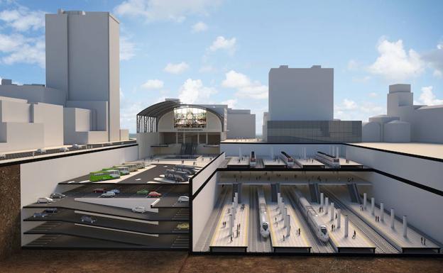 Fomento licitará en un año las obras de la estación del TAV en Bilbao