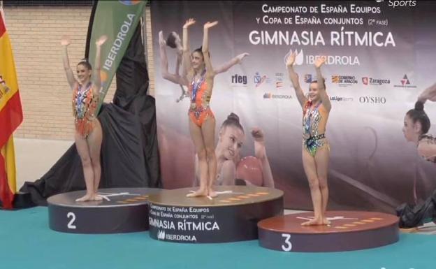 Las gimnastas Meana y Blanco, plata y bronce en el estatal por equipos