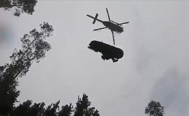 Herido un trabajador forestal al volcar su vehículo agrícola en un monte en Amoroto