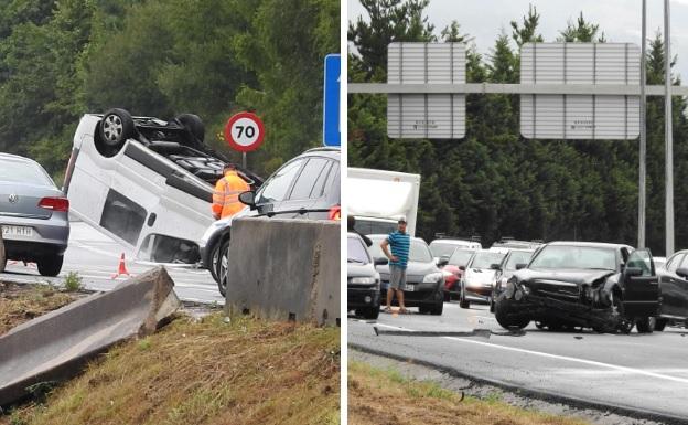 Doble accidente con un herido en el Alto de Enekuri