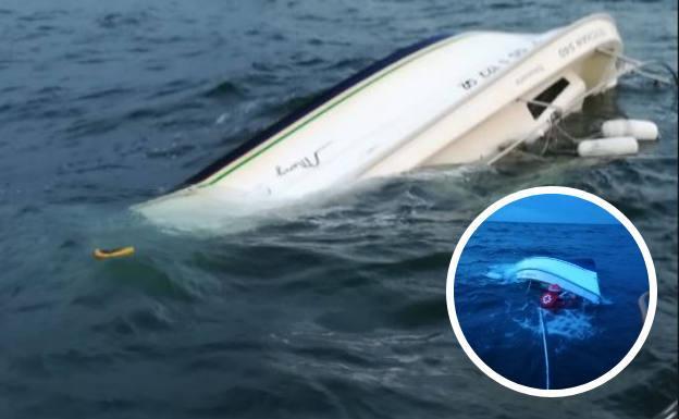 Rescatados tres adultos y seis menores de un barco hundido frente a la playa de Hendaia