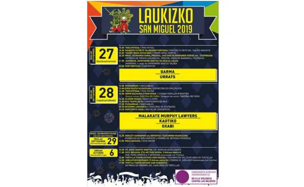 Programa de fiestas de Laukiz 2019: Laukizko San Miguel Jaiak