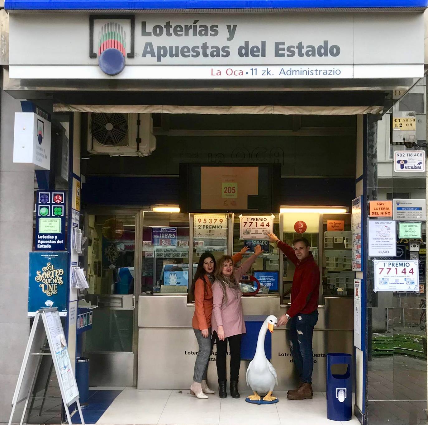 Una administración de Vitoria reparte el primer premio del sorteo de la Lotería Nacional del jueves