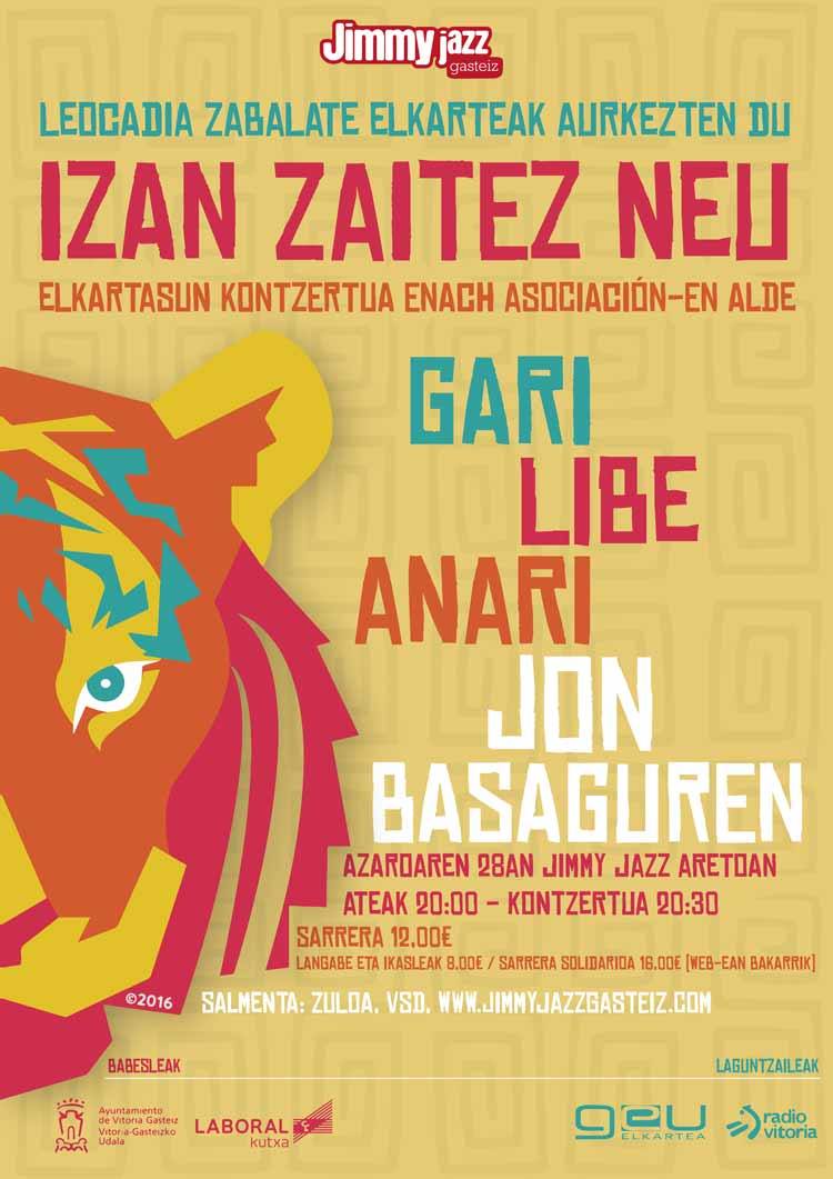 ENACH elkartearen aldeko kontzertua emango dute ostegunean Garik, Libek, Anarik eta Jon Basagurenek