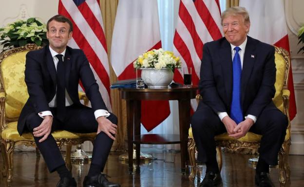 Macron and Trump, at the NATO summit.