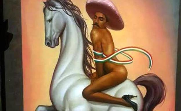 El cuadro de Zapata desnudo desata la polémica en México