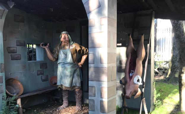 Arrancan una pata a uno de los cerdos del Belén de La Florida