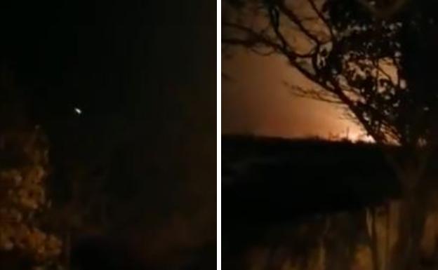 Momento en el que se estrella el avión ucraniano en Irán