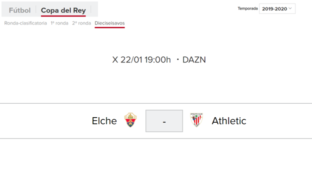 Elche - Athletic: horario y TV