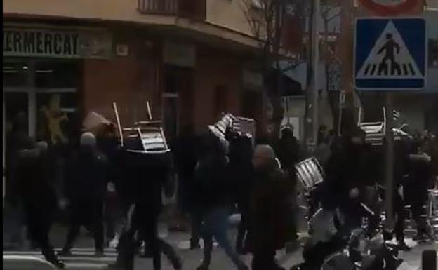 Pelea entre ultras en las inmediaciones del campo del Espanyol antes del partido