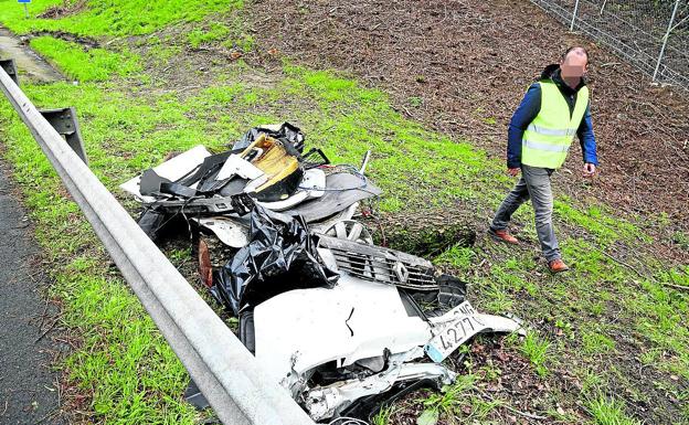 Muere un conductor de Leioa tras caer por un terraplén en Usurbil