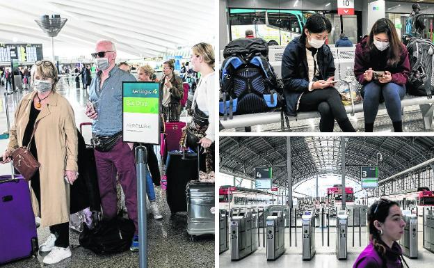 El aeropuerto es de los extranjeros que se van