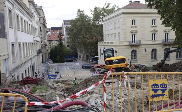 Cortes de agua por las obras del entorno del Memorial de las Víctimas en Vitoria