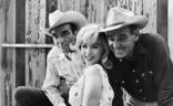 Montgomery Clift, Marilyn Monroe y Clark Gable en el rodaje de 'Vidas rebeldes'./