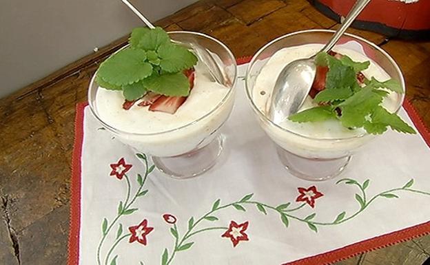 Fresas con crema chantilly «ligera»