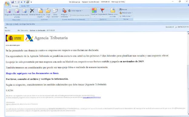 El 'phishing' llega a la Agencia Tributaria