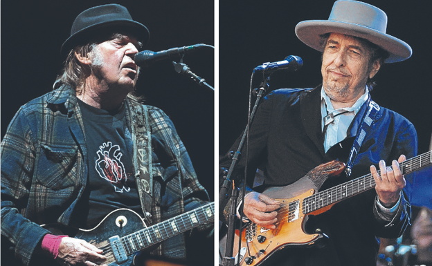 Cara a cara entre Bob Dylan y Neil Young