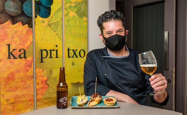 Foie con queso y cerveza bien fría en el Kapritxo