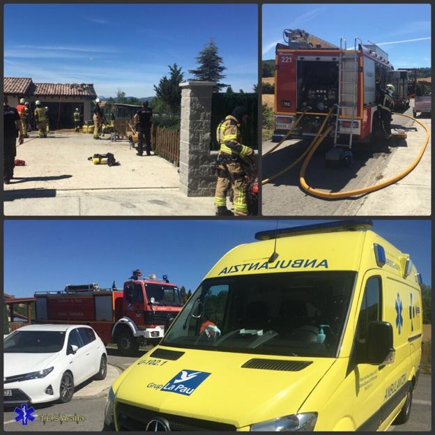 Dos personas afectadas por el incendio en una vivienda en Trocóniz