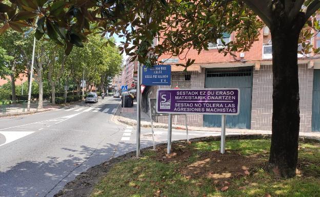 Sestao instala señales contra la violencia machista