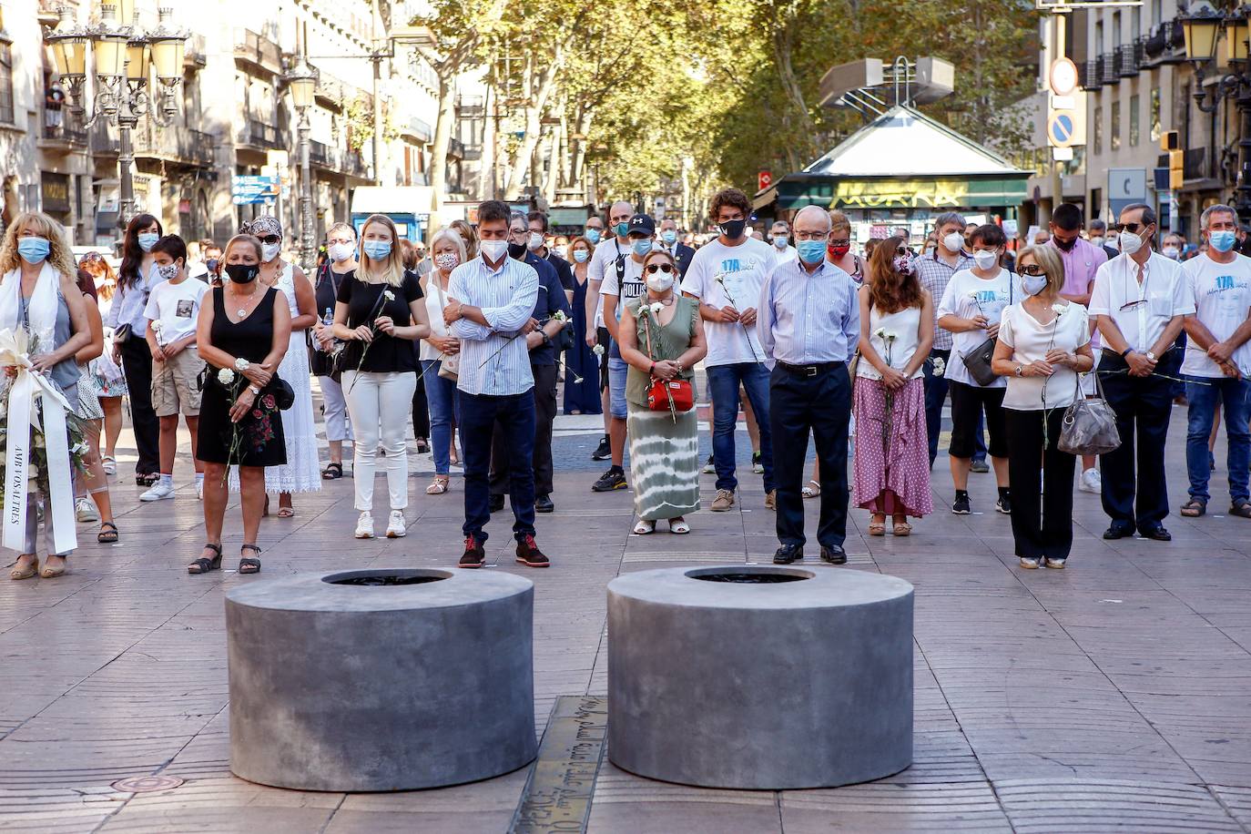 Acto de homenaje a las víctimas del atentado terrorista de Barcelona el 17 de agosto de 2017